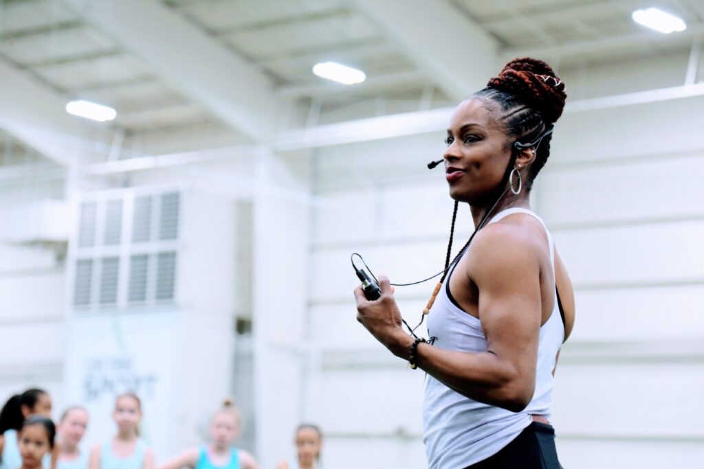 Lewis-Freeman during a TrackGirlz Workshop