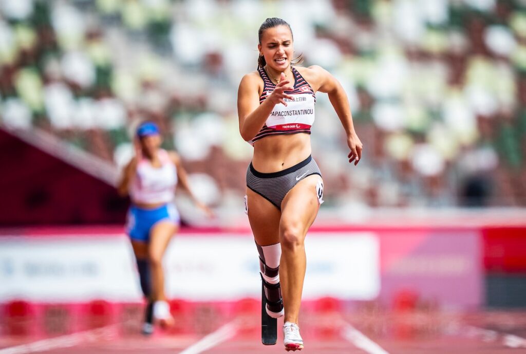 Papaconstantinou running at the Tokyo Olympics