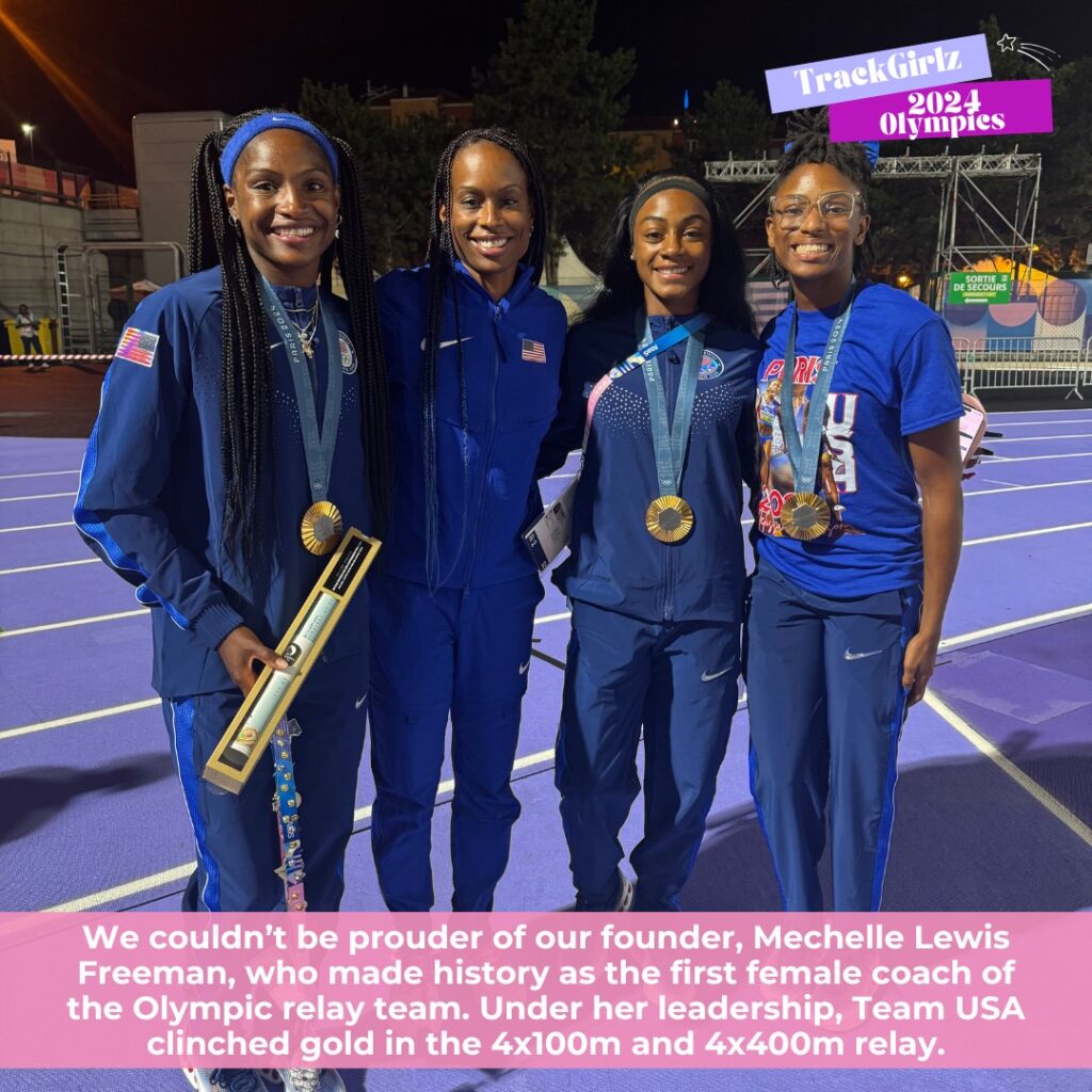 Mechelle Lewis Freeman and the Team USA 4x100m Squad win gold in Paris