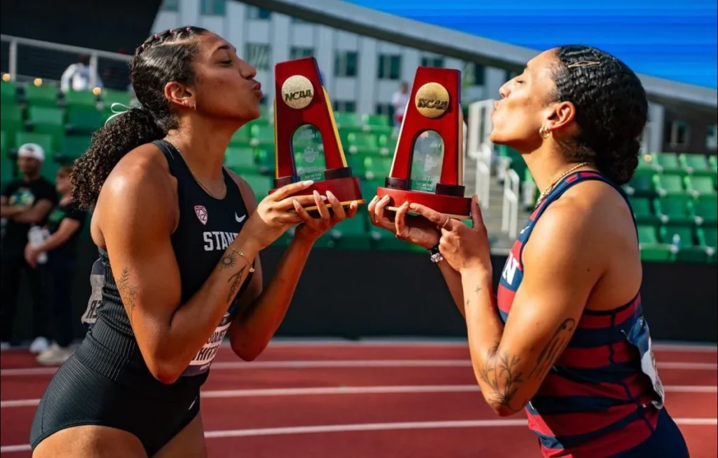 The Whittaker sisters pose with their NCAA All-American awards