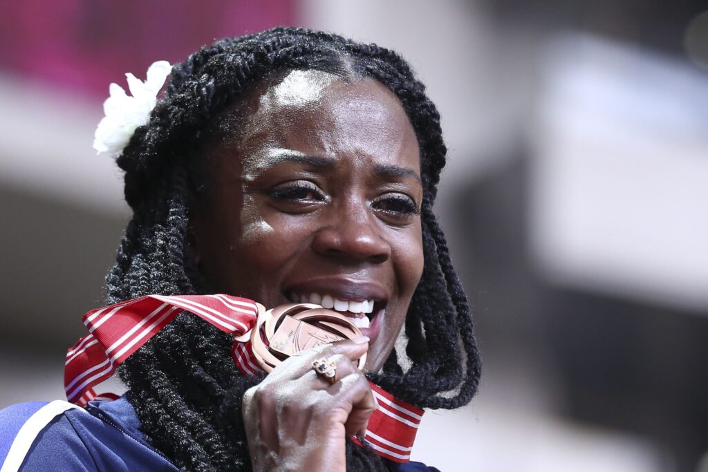 Montaño with a medal