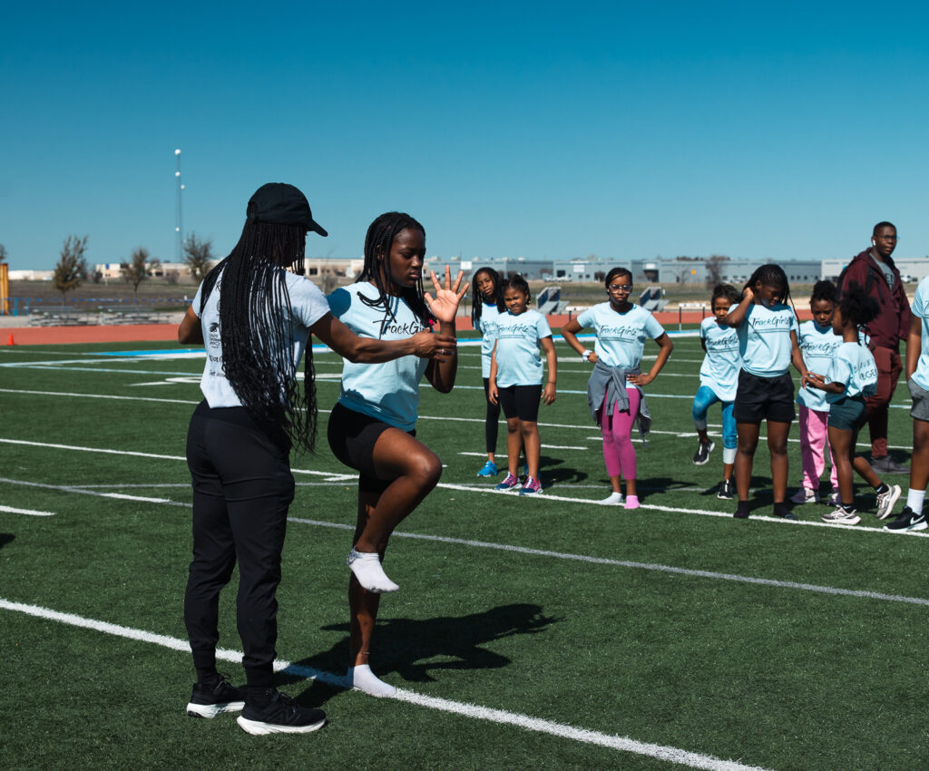 Freeman at a programming event for TrackGirlz